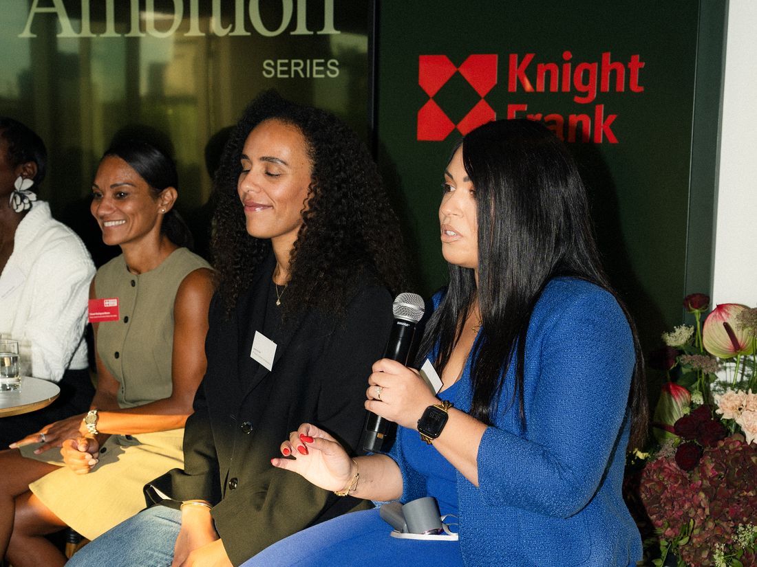A panellist answering a question